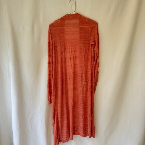 Moth Womens Linen Duster Cardigan Size XS Coral Pink Open Lightweight Fairy Boho - Picture 6 of 11